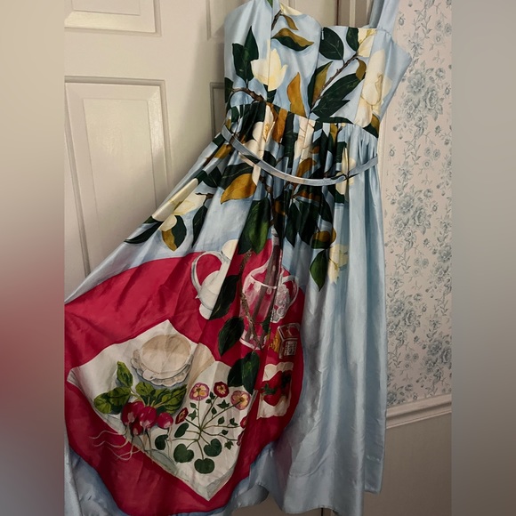 Oscar de la Renta mikado tablescape dress size 10 NWOT - Picture 4 of 11